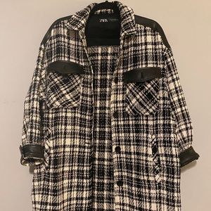 Zara Coat with Leather Accents